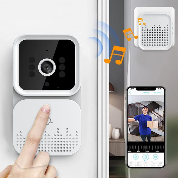 Smart Doorbell Wireless Video Doorbell Camera Visual Smart Security Doorbell with Motion Detection Night Vision 2-Way